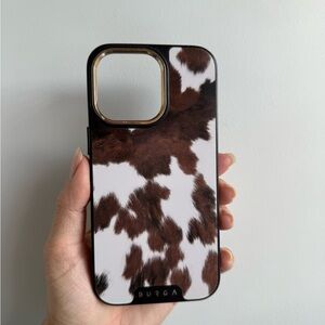 Burga Cow Pattern iPhone 16 Pro Case - Brown and White